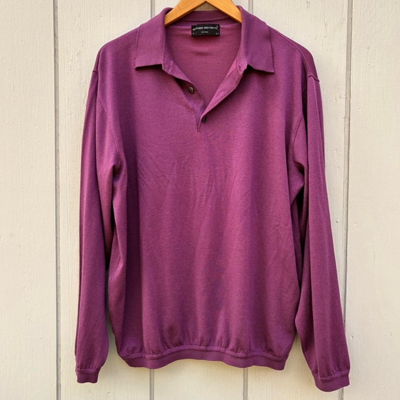 VITTORIO ROCCHETTI—Milano—Purple Polo Pullover—Men’s M—75% Wool—Made in USA—VG+ - Picture 2 of 13